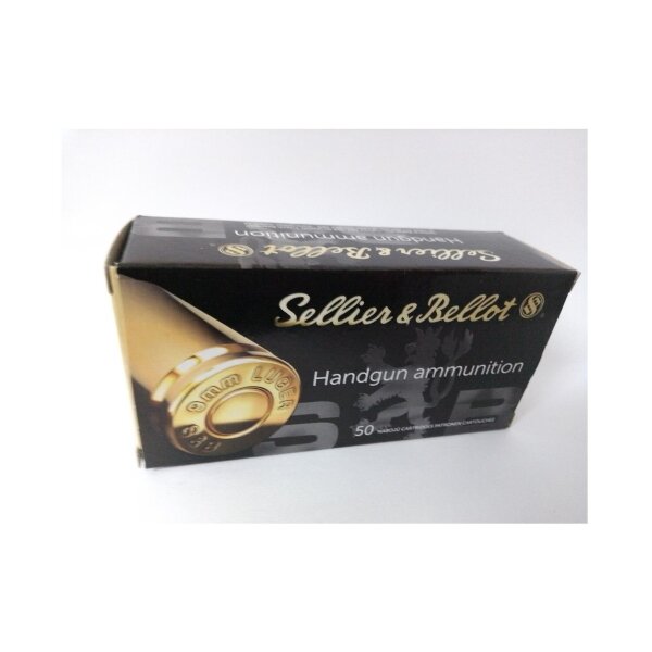 Sellier & Bellot - 9 mm Luger - Vollmantel - 8,0 g / 124 grs - 50 Stück