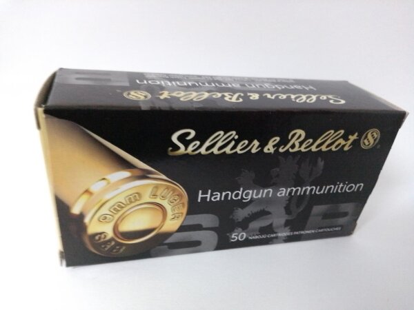 Sellier & Bellot - 9 mm Luger Vollmantel 8,0g/124grs. - 50er