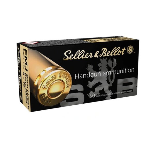 Sellier & Bellot - 9 mm Luger - Vollmantel - 7,45 g / 115 grs - 50 Stück