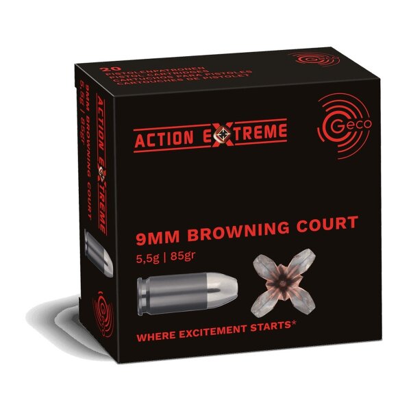 GECO - 9mm Browning Kurz - Action Extreme - 5,5 g / 85 grs - 20 Stück
