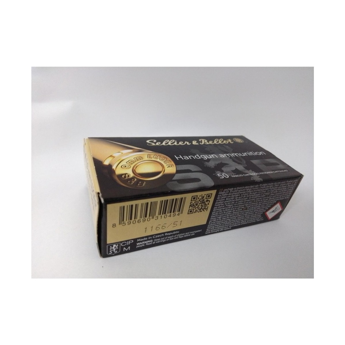Sellier & Bellot - 9 mm Luger - Vollmantel - 8,0 g / 124 grs - 50 Stück