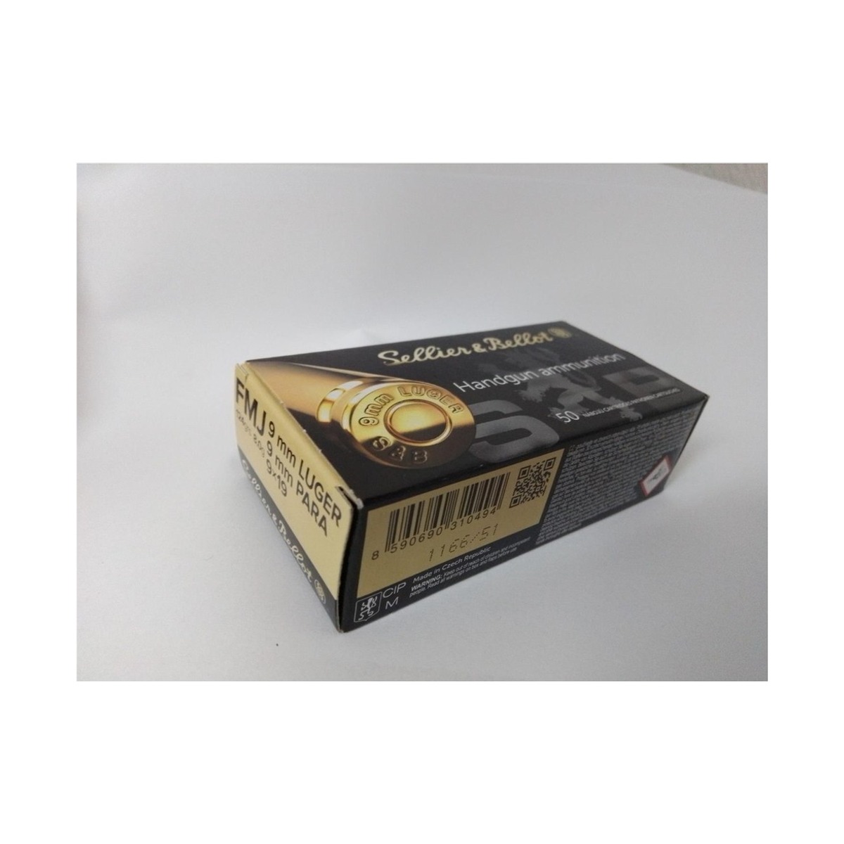 Sellier & Bellot - 9 mm Luger - Vollmantel - 8,0 g / 124 grs - 50 Stück