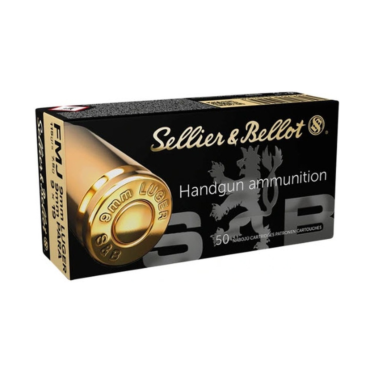 Sellier & Bellot - 9 mm Luger - Vollmantel - 7,45 g / 115 grs - 50 Stück