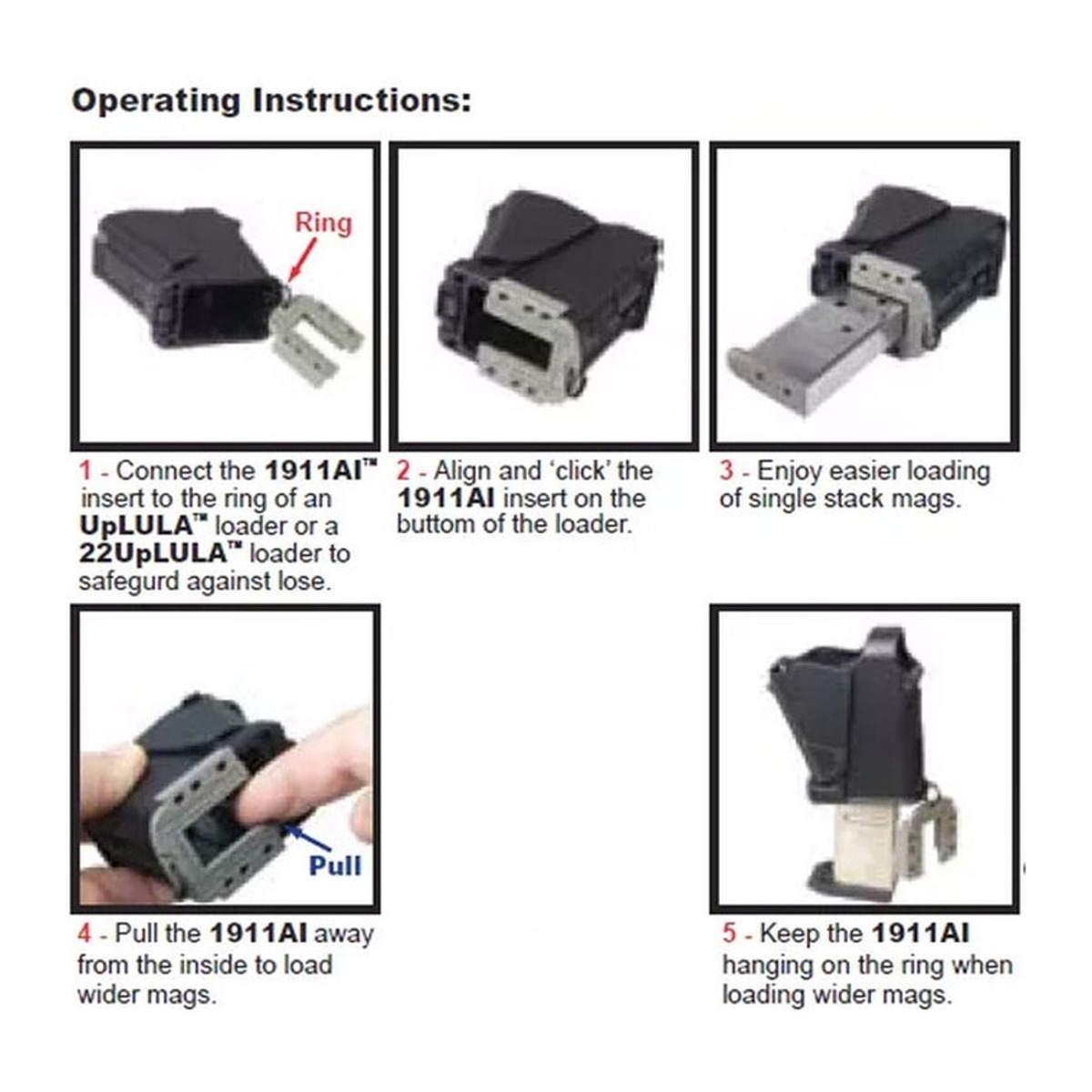 MAGLULA UpLULA TM 1911AI Universal Magazineinsatz für 1911