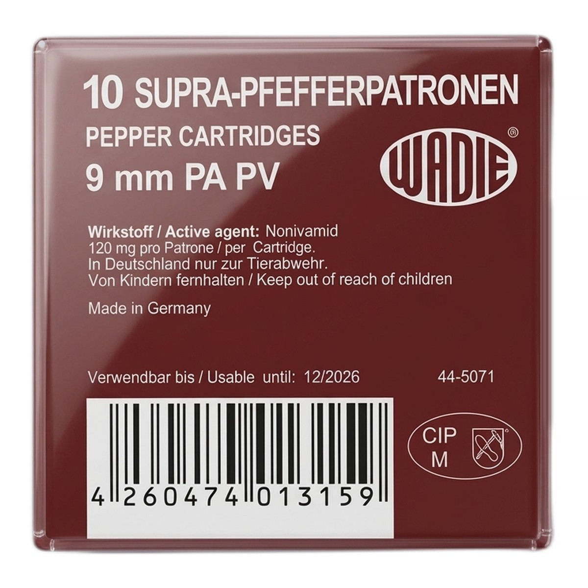 Wadie Supra - 9 mm P.A. - Pfefferpatronen - 10 Stück