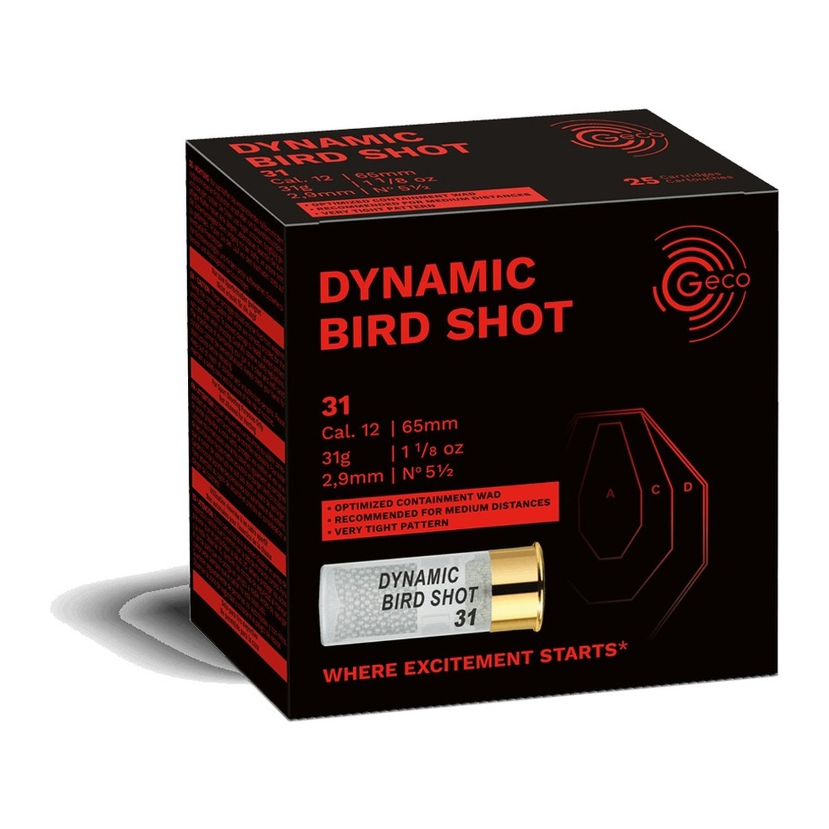 GECO - 2,9 MM - Bird Shot - 31 g / 349 grs - 25 Stück