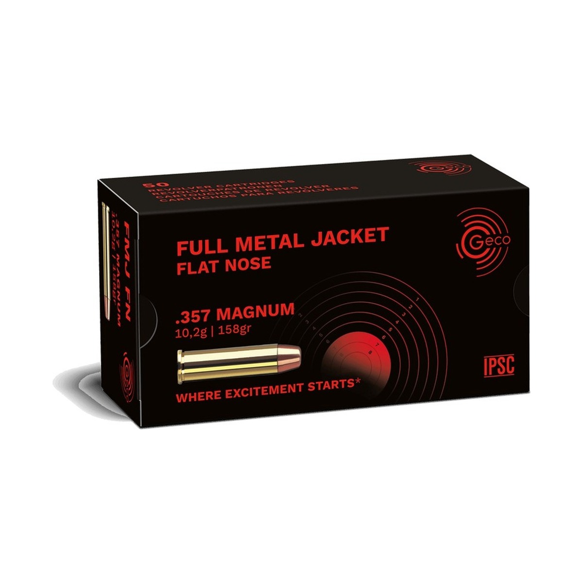 GECO - .357 Mag. - Full Metal Jacket Flat Nose (FMJ-FN) - 10,2 g / 158 grs - 50 Stück