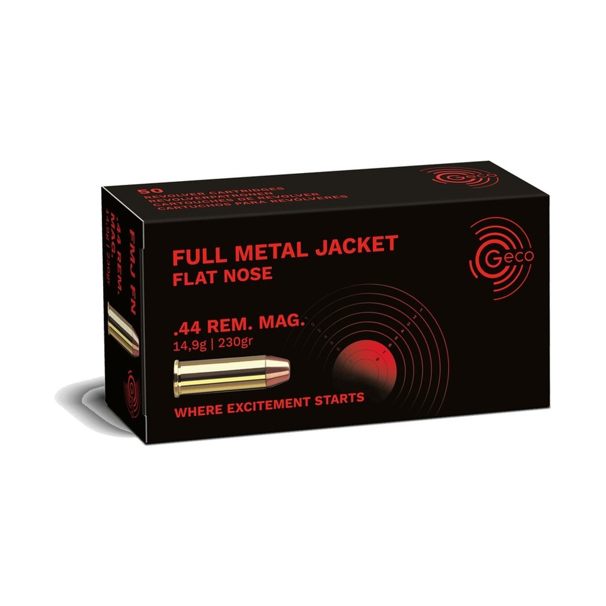 GECO - .44 Rem. - Full Metal Jacket Flat Nose (FMJ-FN) - 14,9 g / 230 grs - 50 Stück